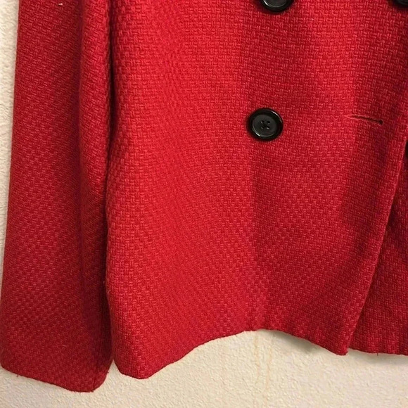 Briggs New York Women Two Button Pea Coat Red Size 12 - Picture 2 of 8